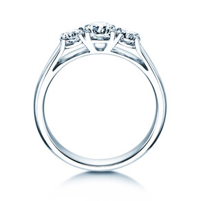 Bague de fiançailles 3 Stones dans 18K or blanc avec diamants 1,00ct G/SI