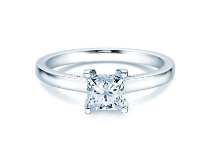 Bague de fiançailles Princess en 14K or blanc avec diamant 1,50ct G/SI