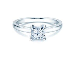 Bague de fiançailles Princess en 14K or blanc avec diamant 1,50ct G/SI