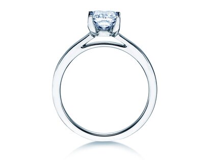 Bague de fiançailles Princess en 14K or blanc avec diamant 1,50ct G/SI