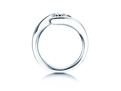 Bague de fiançailles Twist en 9K or blanc avec diamant 1,00ct H/SI