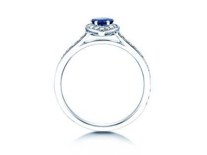 Bague de fiançailles Heart Saphir dans platine