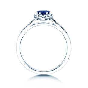 Bague de fiançailles Heart Saphir dans platine
