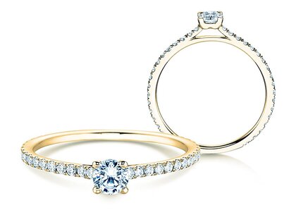 Bague de fiançailles Pure Diamond en 9K or jaune avec diamants 0,54ct G/SI