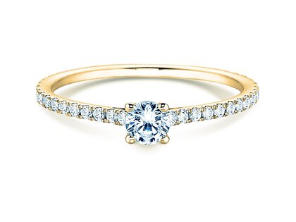 Bague de fiançailles Pure Diamond en 9K or jaune avec diamants 0,54ct G/SI