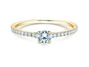 Bague de fiançailles Pure Diamond en 9K or jaune avec diamants 0,54ct G/SI