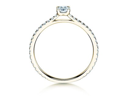 Bague de fiançailles Pure Diamond en 9K or jaune avec diamants 0,54ct G/SI