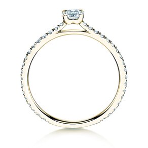 Bague de fiançailles Pure Diamond en 9K or jaune avec diamants 0,54ct G/SI