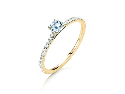 Bague de fiançailles Pure Diamond en 9K or jaune avec diamants 0,54ct G/SI