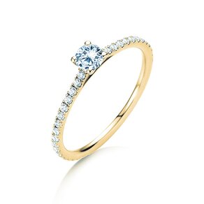 Bague de fiançailles Pure Diamond en 9K or jaune avec diamants 0,54ct G/SI