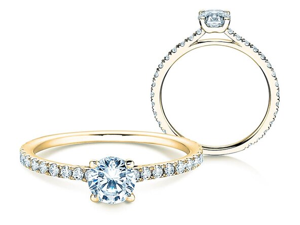 Bague de fiançailles Pure Diamond dans 14K or jaune avec diamants 0,92ct G/SI