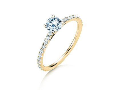 Bague de fiançailles Pure Diamond dans 14K or jaune avec diamants 0,92ct G/SI