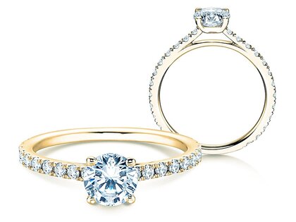 Bague de fiançailles Pure Diamond dans 14K or jaune avec diamants 1,17ct G/SI