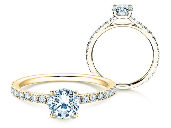 Bague de fiançailles Pure Diamond dans 14K or jaune avec diamants 1,17ct G/SI