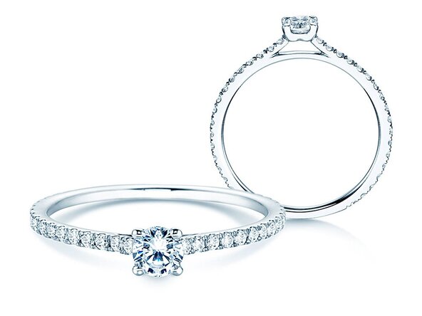 Bague de fiançailles Pure Diamond dans 18K or blanc avec diamants 0,54ct G/SI