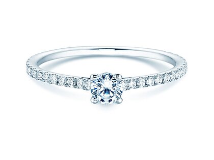 Bague de fiançailles Pure Diamond dans 18K or blanc avec diamants 0,54ct G/SI