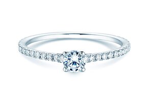 Bague de fiançailles Pure Diamond dans 18K or blanc avec diamants 0,54ct G/SI