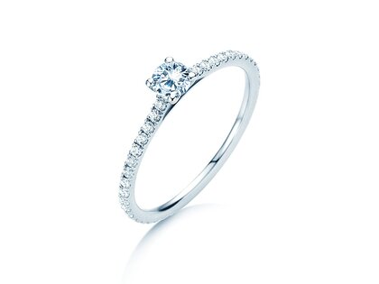 Bague de fiançailles Pure Diamond dans 18K or blanc avec diamants 0,54ct G/SI