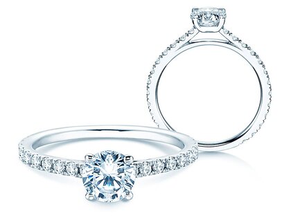 Bague de fiançailles Pure Diamond en 18K or blanc avec diamants 1,48ct G/SI