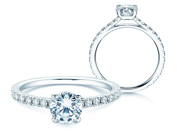 Bague de fiançailles Pure Diamond en 18K or blanc avec diamants 1,48ct G/SI
