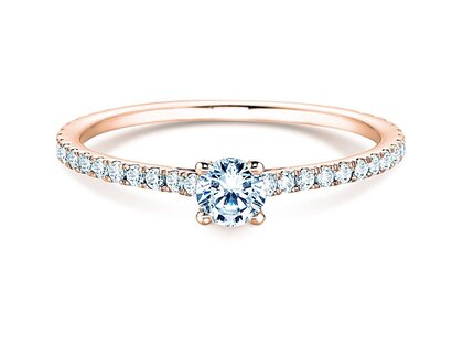 Bague de fiançailles Pure Diamond en 9K or rose avec diamants 0,54ct G/SI