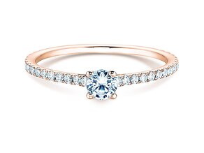 Bague de fiançailles Pure Diamond en 9K or rose avec diamants 0,54ct G/SI