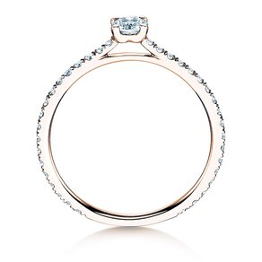 Bague de fiançailles Pure Diamond en 9K or rose avec diamants 0,54ct G/SI