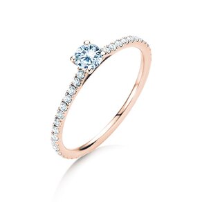 Bague de fiançailles Pure Diamond en 9K or rose avec diamants 0,54ct G/SI
