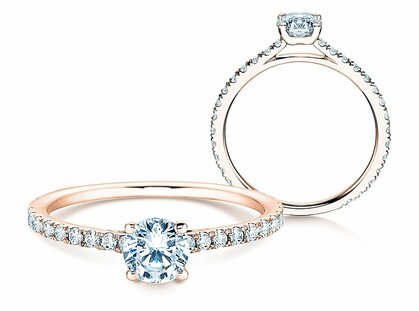 Bague de fiançailles Pure Diamond dans 14K or rose avec diamants 0,82ct G/SI