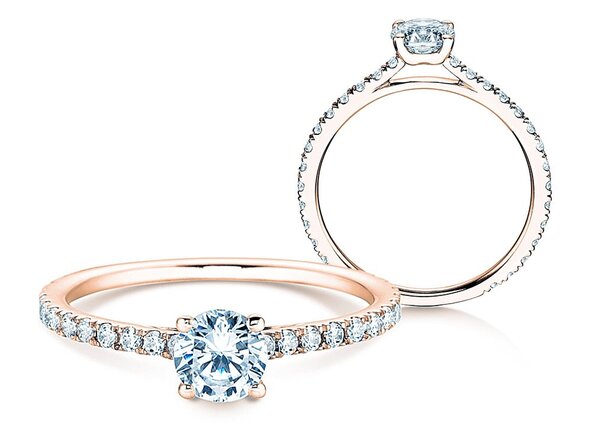 Bague de fiançailles Pure Diamond dans 18K or rose avec diamants 0,92ct G/SI