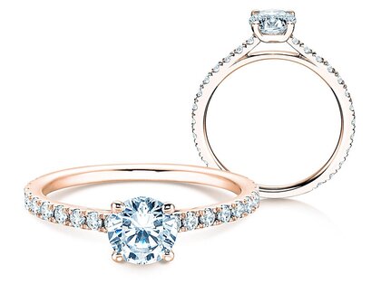 Bague de fiançailles Pure Diamond dans 18K or rose avec diamants 1,17ct G/SI