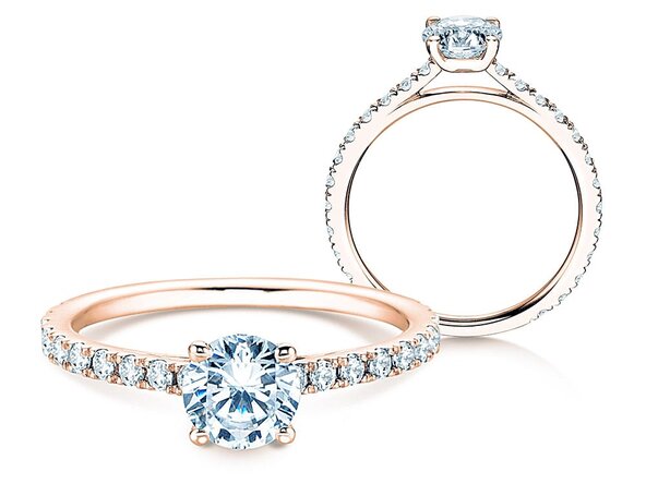 Bague de fiançailles Pure Diamond dans 18K or rose avec diamants 1,17ct G/SI