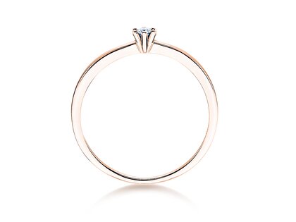 Bague de fiançailles Classic Petite dans 14K or rose avec diamant 0,13ct G/SI