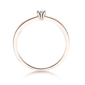 Bague de fiançailles Classic Petite dans 14K or rose avec diamant 0,13ct G/SI