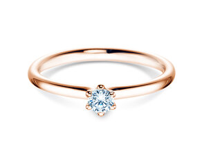 Bague de fiançailles Classic 6 dans 14K or rose avec diamant 0,15ct G/SI
