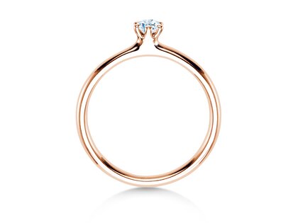 Bague de fiançailles Classic 6 dans 14K or rose avec diamant 0,15ct G/SI
