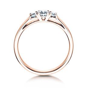 Bague de fiançailles 3 Stones dans 14K or rose avec diamants 0,40ct G/SI