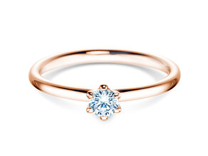 Bague de fiançailles Classic 6 dans 14K or rose avec diamant 0,20ct G/IF