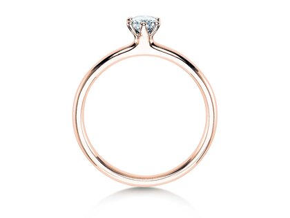 Bague de fiançailles Classic 6 dans 14K or rose avec diamant 0,20ct G/IF