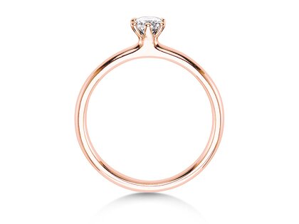 Bague de fiançailles Classic 6 dans 14K or rose avec diamant 0,20ct G/IF