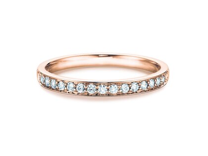 Bague de fiançailles Alliance-/Eternityring dans 14K or rose avec diamants 0,125ct G/SI