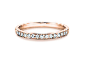 Bague de fiançailles Alliance-/Eternityring dans 14K or rose avec diamants 0,125ct G/SI