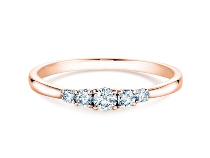 Bague de fiançailles 5 Diamonds dans or rose