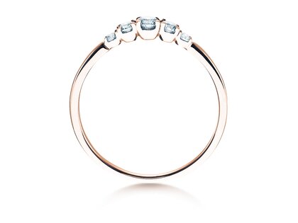 Bague de fiançailles 5 Diamonds dans or rose
