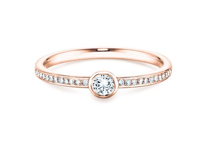 Bague de fiançailles Eternal Pavé dans 14K or rose avec diamants 0,25ct G/SI
