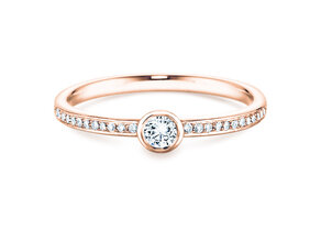 Bague de fiançailles Eternal Pavé dans 14K or rose avec diamants 0,25ct G/SI