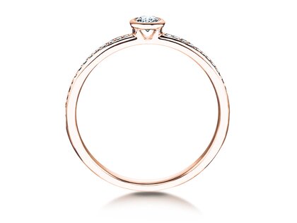 Bague de fiançailles Eternal Pavé dans 14K or rose avec diamants 0,25ct G/SI