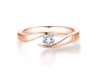 Bague de fiançailles Twist en 9K or rose avec diamant 0,03ct