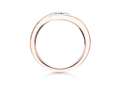 Bague de fiançailles Twist en 9K or rose avec diamant 0,03ct