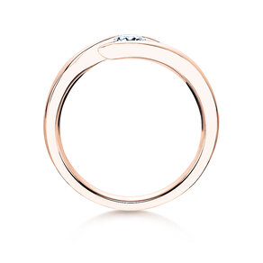 Bague de fiançailles Twist en 9K or rose avec diamant 0,03ct